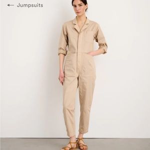 Alex Mill Botanical Dyed Standard Jumpsuit in Warm Sand